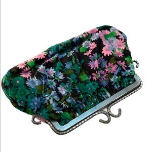 Vintage 1960s velvet flower clutch purse lovely’  bag